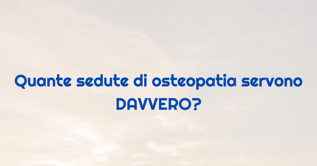 Sedute di osteopatia